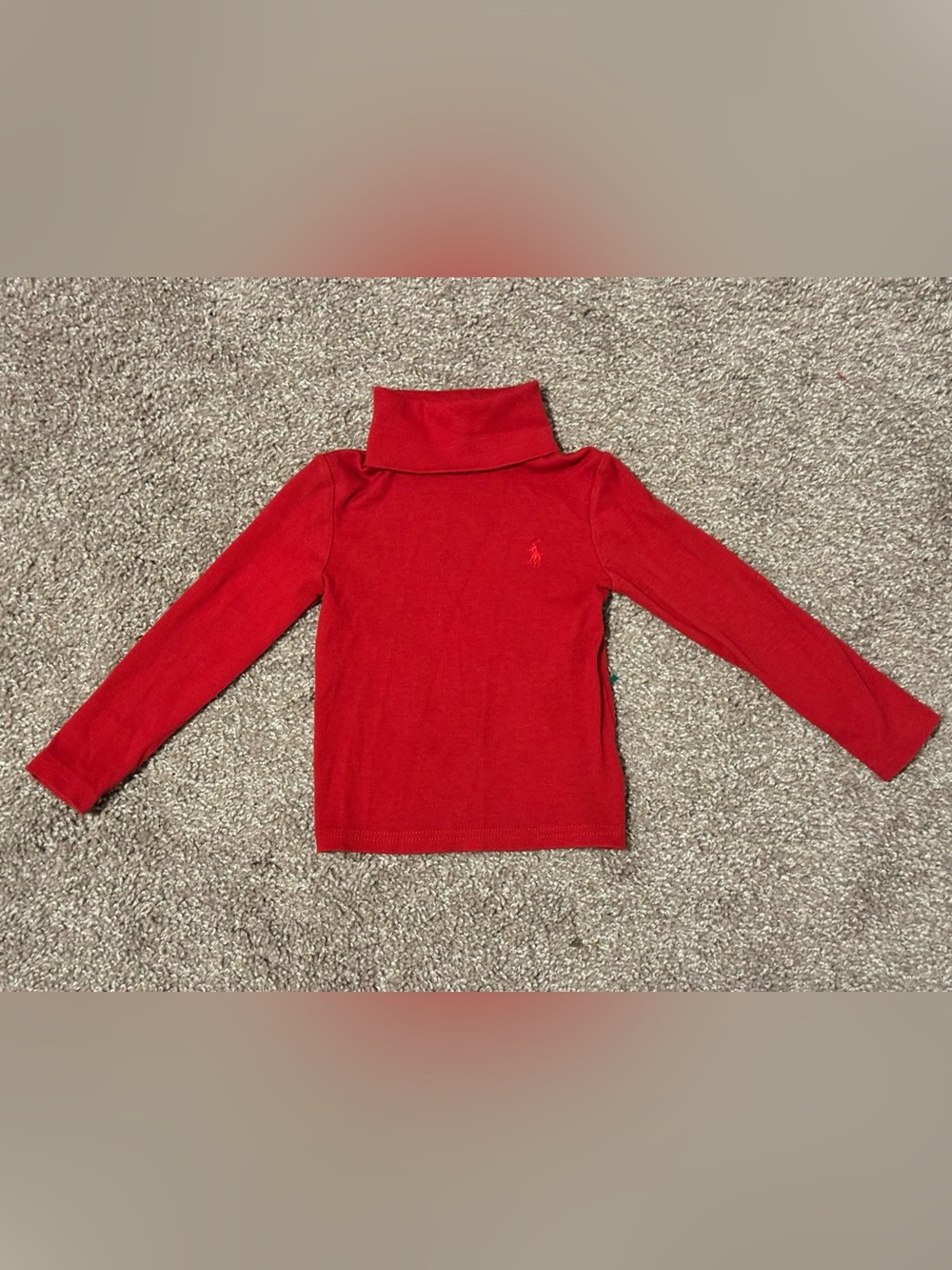 Polo Ralph Lauren Toddler Red Turtleneck Long Sleeve Shirt 2T Embroidered Pony
